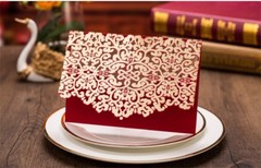 Crown Laser Cut Wedding Favour Candy Bags Boxes Invitations Cards Envelopes Red