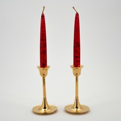 Candle Holder Brass Contemporary Wedding Reception Taper Candles 5″ High Set/2