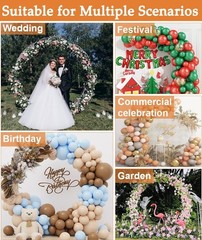 7 Ft Round Extra Larger Wedding Arch for Ceremony Metal Balloon Arch Stand fo…
