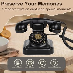 ROOMEDAL Audio Guest Book Wedding Phone,Vintage Voice Message Recorder Telephone