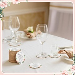 200 Pcs Wedding Favors for Guests Floral Cork Coasters Bulk Bridal Shower Tha…