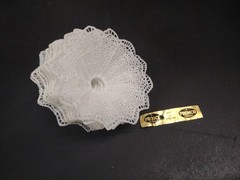 12 Pieces: 1960s Vintage Plastic Lace Wedding Bouquet Collars, 3″ White