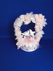 New Vintage Wilton Petite «Spring Song» Pink Wedding Cake Top, 106-160
