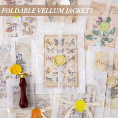 Fullhawl 100 Pcs Vellum Jackets Bulk for 5X7 Invitations Pre-Folded Wedding Vell