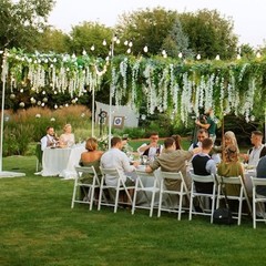 100Pcs Wisteria Hanging Flowers,3.6 Feet/Piece White Hanging White-100pcs