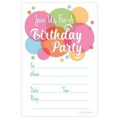 Happy Dot Birthday Party Invitations – Fill In Style (20 Count) With Envelopes