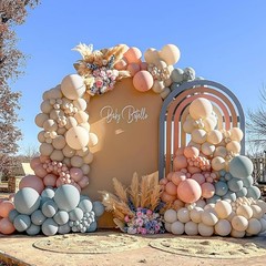 Gender Reveal Balloon Arch Kit 5 inch, 10 18 Dusty Pink Blue