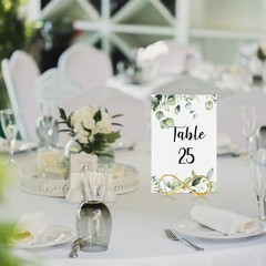 26 Pieces Wedding Table Numbers with 26 Gold Table Number Holders Greenery Eu…