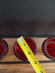 Red Glass Votive Candle Holder Set of 5 w Black Metal Stand Centerpiece