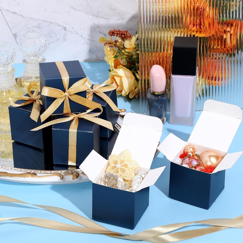 Navy Blue Party Favor Boxes – 2 x 2 x 2 inches, Pack of 50