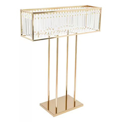 27 In. X 35 In. Gold Modern Rectangular Iron Acrylic Wedding Party Birthday Deco