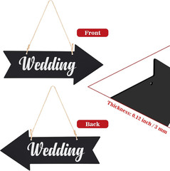 Arrow Chalkboard Signs 13.85 x 6 Inches Acrylic Hanging Direction Signage with J