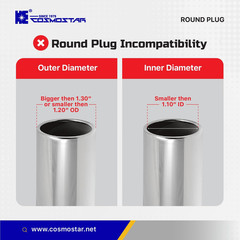 Cosmostar 1.25″ OD round Plastic Plugs – Fits 1.10″–1.17″ Inner Diameter Tubes –