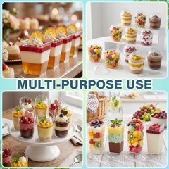 435 PCS Dessert Cups Set with Lids and Spoons, 5oz 3oz Mini Clear Plastic