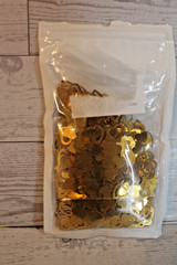 LOT Gold Bead Vase Filler Sprays & Gold Heart Confetti Wedding Crafts Decor
