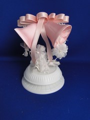 New Vintage Wilton «Petite Elegance» Wedding CakeTop, Pink satin bells, 106-343