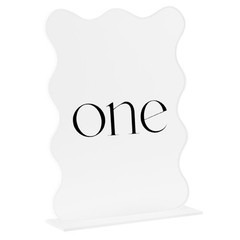 Frosted Acrylic Wave Sign with Stand Blank Table Numbers Base 5×7 In 10 Pack