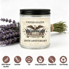250 Anniversary USA – 4th of July Patriotic Candles 250th Anniversary USA Patrio