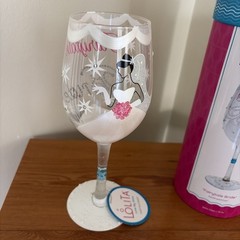 Lolita Fairytale Bride Hand Painted Wine Glass NEW