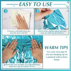 10 Pieces 3.3 x 6.6 Ft Foil Fringe Backdrop Party Wavy Tinsel Fringe Curtain …