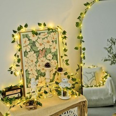 33Ft Vines with Lights Battery Operated Pothos Leaf Pothos-Battery 100 LED