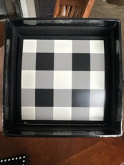 Wedding Nesting Gift card Money Gift Box/ Black and White Plaid Cream