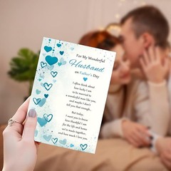 Heartfelt Fathers Day Card for Husband, Double Sided Fathers Day Card Gift fr…