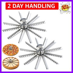 2 Pcs 12 Cut Pie and Cake Marker, Aluminum Alloy Guideline and Portion Divide…