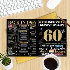 Joycard 60th Anniversary Card for Women Men, Diamond Wedding Card for Wife Hu…