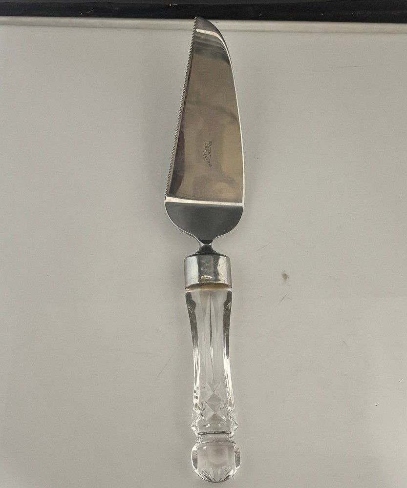 Waterford Crystal Lismore Cake Knife Stainless Steel Blade Boxed Rust on Ferrule