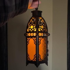 NEEDOMO 12.8» Moroccan Lanterns Decorative Indoor & Outdoor, Large, Amber