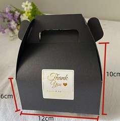 50x Black wedding party favor personalized gift Sticker Cookie Candy Cake boxes