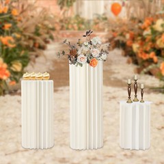 Set of 3 Elegant Bulk Weddings Decoration Table Cylinder Centerpiece Cake Stand