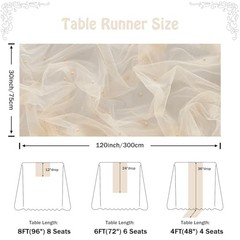 1 Pack Pearl Table Runner -10FT Boho Tulle Table 10FT*1PC Champagne Gold