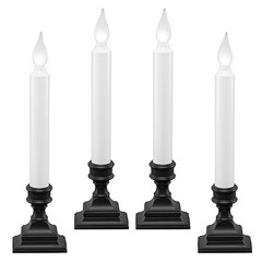 LED Battery Operated Window Candles with Timer, Bright Hot Antique Bronze