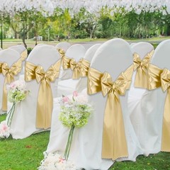 Satin Table Runners – 12 x 72 Inches Long Wedding Table Runner 2 Pack Gold