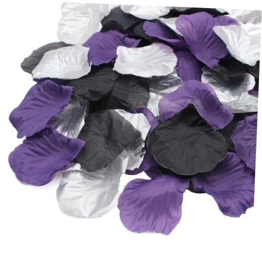 900PCS Dark Purple Black Silver Silk Rose Petals – Artificial Flowers
