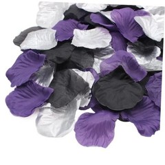 900PCS Dark Purple Black Silver Silk Rose Petals – Artificial Flowers