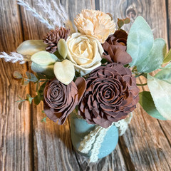 Sola Wood Mauve Wedding Floral Table Centerpieces Set of 3 Bridal Shower Decor