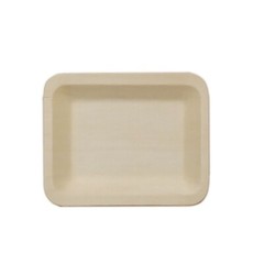 5″ x 4″ Natural Sustainable Bamboo Mini Rectangular Plates Disposable Tableware