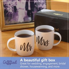 Triple Gifffted Mr and Mrs Coffee Mugs Couples Gifts Ideas for Christmas Wedd…