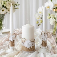 Magik Life Unity Candle Set – Wedding Ceremony Reception 6 Pillar Two 10 Taper