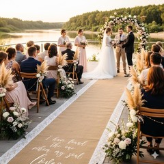 20 Ft x 36 in Aisle Runner for Wedding Ceremony,Natural Burlap Wedding Aisle …