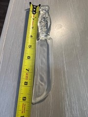 Vintage 9” Cake Or Fruit Knife Clear Decorative glass stars