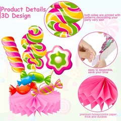 Candyland Party Table Decorations 9pcs 9 Count (Pack of 1), Pink