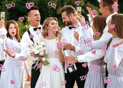 ABTOLS 200pcs Rose Gold Wedding Table Confetti, Pink Glitter Paper Heart I Do