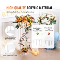 7.87» x 7.87» x 31.50» Gold Acrylic Tall Wedding Flower Stand 2 Count