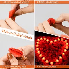 2000pcs Artificial Rose Petals with LED Tea Lights Kit for Special and Romant…
