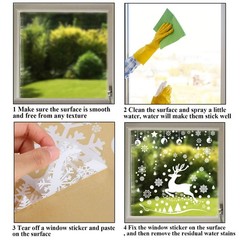 Aneco 270 Pieces Large Christmas Tree Window Clings White Reindeer Snowflake …