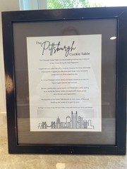 Two Pittsburgh Cookie Table Signs Wooden Matted Framed Rustic 15.25 X 18.25″